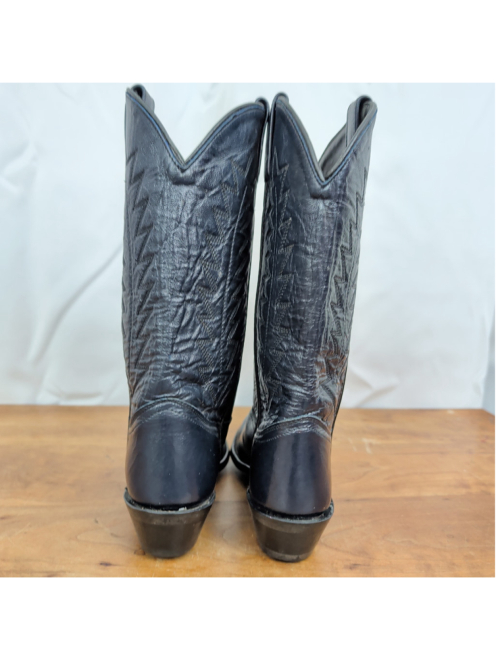 Ladies' Navy Blue Leather Western Boots Size 8 - Picture 6 of 7
